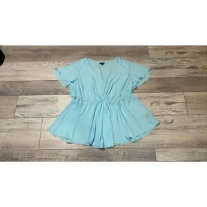 Torrid Georgette Twist Surplice Flutter Sleeve Blouse Plus Size 1